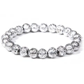 Handmade beaded bracelet crafted from natural silver-coated lava stones for men and women - Silver Lava Stone