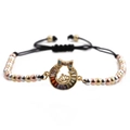 Bracciale da uomo con corona, zirconi micro-pave e ciondolo a ferro di cavallo in varie tonalità - B105 Corona di Catena di Perline Multicolore