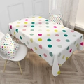 Nappe de Noël nordique à pois colorés sur tissu en coton et lin de haute qualité - 40*70cm / Pois colorés fond blanc (ZB008-4)