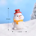 Miniature resin snowman figurine with red hat and yellow scarf, 3.5cm tall Christmas decor - No.7 Snowman with Yellow Scarf