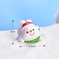 Miniature Christmas snowman figurine with red hat and green scarf, size 2cm by 2.5cm - No.6 Naughty Snowman
