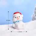 Miniature Christmas snowman figurine with red hat and blue scarf for DIY bonsai decor - No.10 Snowman with Blue Scarf