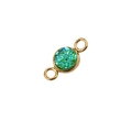 Détail d'un pendentif 6mm en acier doré avec paillettes vertes et double attache - Éclat Vert (2)