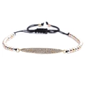 Bracciale da uomo intrecciato con barra di zirconi micro-pavé e perline di metallo colorate - Catena a Sfere Miste Oro