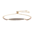 Bracciale a catena dorata regolabile con zirconi a navetta e gemme colorate arcobaleno - Catena d'Oro in Zirconia Multicolore