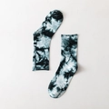 Unisex mid-calf socks featuring unique black and white tie-dye marble texture pattern - One Size / 132 Dark Green Tie Dye