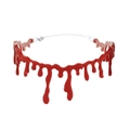 Gargantilla gótica de Halloween con efecto de sangre roja y cadena ajustable - Rojo