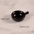 Miniature black dollhouse pan with handle, diameter 3.5cm, for DIY micro kitchen crafts - 3.5cm Black Clay Pot