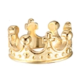 Detailed close-up of a polished gold crown ring made of high-quality stainless steel - Full Gold Color