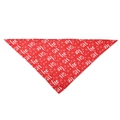 Detailed flat lay of a red Christmas dog bandana with white snow and HO HO HO prints - One Size / Red/HO Snowflake