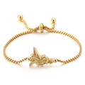 Bracciale regolabile in oro con catena veneziana e ciondolo a forma di fata - Stile Fata Sprite Oro (KB116446-KFC)