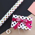 Colorful polka dot gift wrapping paper with metallic finish and decorative pink ribbon - 50x70cm / Gold Multi-color Polka Dots