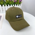 Gorra de béisbol de piloto verde militar con etiqueta tejida y visera ancha - M (56-58cm) / café