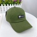 Gorra de béisbol de aviador verde militar con parche artesanal en lona de seis paneles - M (56-58cm) / Verde Militar