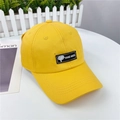 Classic bright yellow cotton baseball cap featuring a black Hand Made woven patch - M (56-58cm) / Yellow