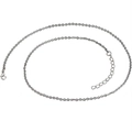 Silver stainless steel cable chain necklace with lobster clasp and adjustable tail link - 2.0mm 50cm Chain
