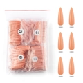 500pcs full cover stiletto false nail tips in orange nude color with numbered bags - 14 Light Orange