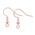 Ganchos para pendientes hechos a mano en oro rosa con muelle y bola para joyería DIY - Oro rosa