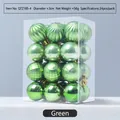 Set di 24 palline di Natale verdi piccole diametro 3cm in confezione trasparente - 3cm Verde/Confezione da 24