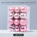 Set di 24 palline di Natale rosa chiaro opache e lucide per decorazioni per l'albero - 3cm Rosa Chiaro/Confezione da 24