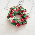 Christmas velvet hair scrunchie with snowflake patterns and red green festive colors - 10# Classic Red Green Snowflake Velvet