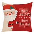 Christmas pillowcase featuring Santa Claus illustration and festive holiday greeting - Style 22 / 45*45cm (No Core)
