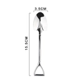 Polished stainless steel shovel spoon for dessert with 15.5cm length and 3.5cm width - Non-magnetic Silver Pointed Shovel (201 Stainless Steel)