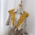 Gebreide sjaal schouderdoek in geel met witte stippen voor damesmode - Gebreid Puntig Polka Dot Geel