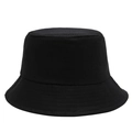 Classic black cotton bucket hat with minimalist dome design and stitched brim - One Size / Black