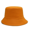 Chic bright orange cotton bucket hat for women with wide brim and parallel stitching - One Size / Orange