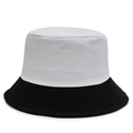 Minimalist black and white two-tone fisherman bucket hat in durable twill fabric - One Size / Black and White Patchwork