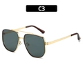 Gafas de sol aviador de metal dorado con doble puente y lentes polarizadas - Marco Dorado Lentes Verde Oscuro (C3)