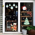 Christmas window stickers set with Santa, Reindeer, and Merry Christmas text decor - Santa & Polar Bear (HM92053DS)