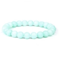 Natural light green round bead bracelet made of polished sunstone for men and women - Amazonite Style