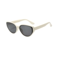 Occhiali da sole retrò cat-eye con montatura crema e lenti polarizzate scure da donna - Montatura Bianco Crema Lenti Grigie