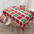 Nordic red plaid Christmas tablecloth and cushions with Merry Christmas snowflake patterns - 40*70cm / ZB007-4 Red Pattern Snowflake