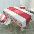 Red Nordic Christmas table runner and pillowcase set with reindeer and tree motifs - 40*70cm / ZB007-6 Red Linen Christmas
