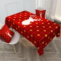 Nordic Christmas tablecloth and pillows with red reindeer silhouette and patterns - 40*70cm / Red Reindeer Silhouette(ZB008-9)