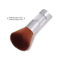Silver manicure dust brush BS03 with colorful crystal handle and dense brown bristles - Solid Brown Bristles With Diamonds White Handle (Silver)