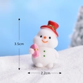 Statuina pupazzo di neve in miniatura con cappello rosso e regalo per decoro DIY - N. 5 Pupazzo di neve con borsa