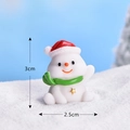 Miniature snowman resin figurine with red hat and green scarf for DIY Christmas decor - No.8 Snowman with Green Scarf