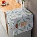 Waterproof refrigerator dust cover with colorful feather print and storage pockets - Feather-Small (Single Door)