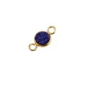 Macro shot of 6mm vacuum gold-plated stainless steel connector with blue crystal stone - Blue Crystal (22)