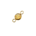 Macro shot of gold stainless steel 6mm charm connector with sparkling resin druzy center - Gold Sequin (31)