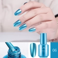Mirror nail polish in light blue shade 06 with high-gloss metallic finish and brush - 06 Mirror Blue