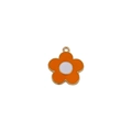 Oranger Blumenanhänger mit weißer Mitte und goldenem Rand für DIY Schmuckherstellung - Orange Blume