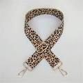 Adjustable leopard print bag strap with gold metal hardware and wide canvas design - Style 5 Versatile