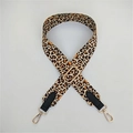 Adjustable leopard print wide shoulder strap with gold metal lobster clasps for handbags - Narrow Leather Style