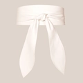 Large ceinture corset en similicuir blanc souple avec nœud élégant et longs rubans - Taille Standard / Blanc
