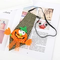 Cravatta di Halloween con paillettes, zucca 3D e pois dorati per feste e spettacoli - Stile Zucca con Foglie